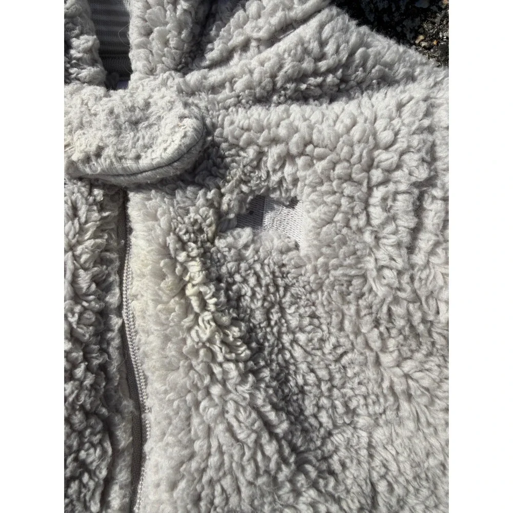 Carters Just One You‎ Gray Sherpa Fleece Bear Ear Pram Suit 6M 1P922910